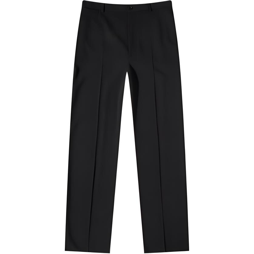 Balenciaga  Black Straight-Leg Zipper Casual Pants Loose Fit. 725469TNT031000