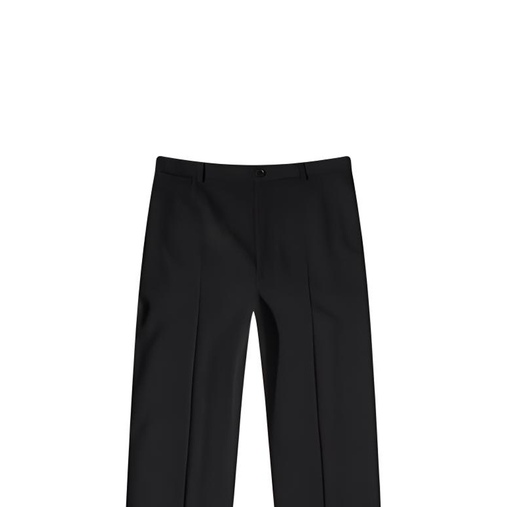 Purchase 발렌시아가 블랙 스트레이트 레그 지퍼 캐주얼 팬츠 루즈핏. 725469TNT031000