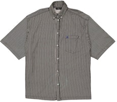 Balenciaga Black Striped Short-Sleeve Slim Fit Shirt 681755TLVJ91070 Balenciaga Black Striped Short-Sleeve Slim Fit Shirt 681755TLVJ91070