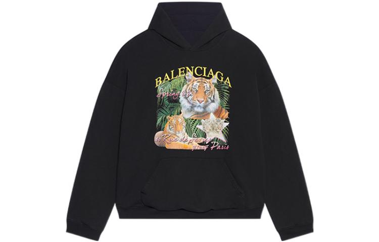 Balenciaga  Black Tiger Print Fleece Sweatshirt Lunar New Year Edition. 681472TLVM44084