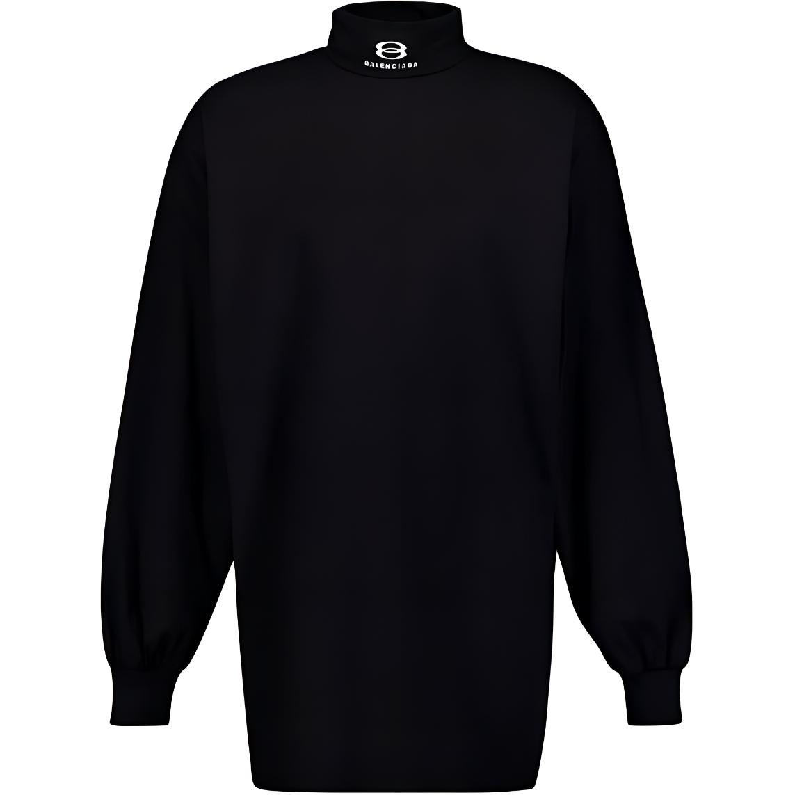 Balenciaga  Black Turtleneck Logo Sweater Regular Fit Long Sleeve. 767849TPVG81070