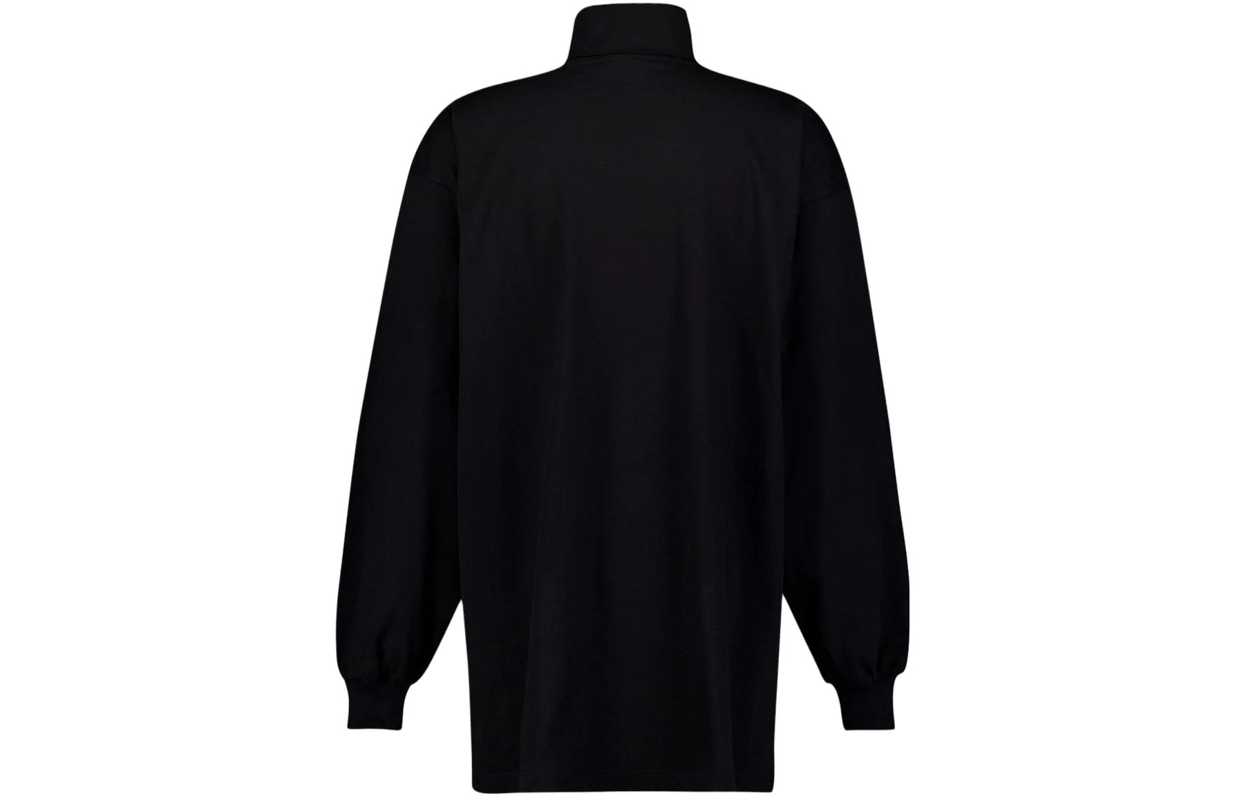 Lookbook Balenciaga  Black Turtleneck Logo Sweater Regular Fit Long Sleeve. 767849TPVG81070