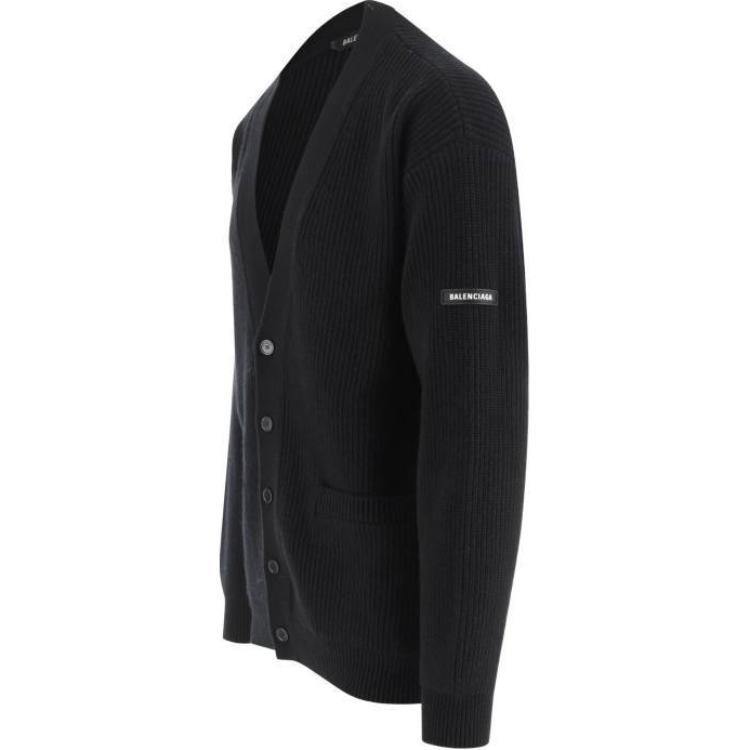 Balenciaga  Black V-Neck Button-Up Knit Cardigan Sweater. 813062T1703-1000 圖 4