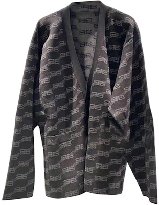 巴黎世家 黑色V領標誌針織開襟長袖常規版型羊毛衫 735711T32531269 Buy 巴黎世家 黑色V領標誌針織開襟長袖常規版型羊毛衫 735711T32531269