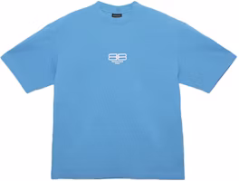 Balenciaga Blue Crewneck Short Sleeve T-Shirt Regular Fit 612966TMVG74090 Balenciaga Blue Crewneck Short Sleeve T-Shirt Regular Fit 612966TMVG74090