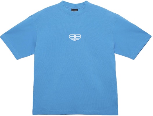 Balenciaga Blue Crewneck Short Sleeve T-Shirt Regular Fit 612966TMVG74090 Buy Balenciaga Blue Crewneck Short Sleeve T-Shirt Regular Fit 612966TMVG74090