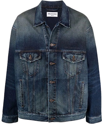 Balenciaga Jaket Denim Biru dengan Sulaman Logo. 671889TJW754021 Order Balenciaga Jaket Denim Biru dengan Sulaman Logo. 671889TJW754021