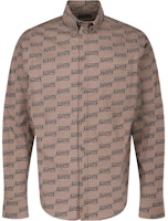 Balenciaga Brown Logo Button-Up Long Sleeve Shirt. 662983TML369378 Balenciaga Brown Logo Button-Up Long Sleeve Shirt. 662983TML369378