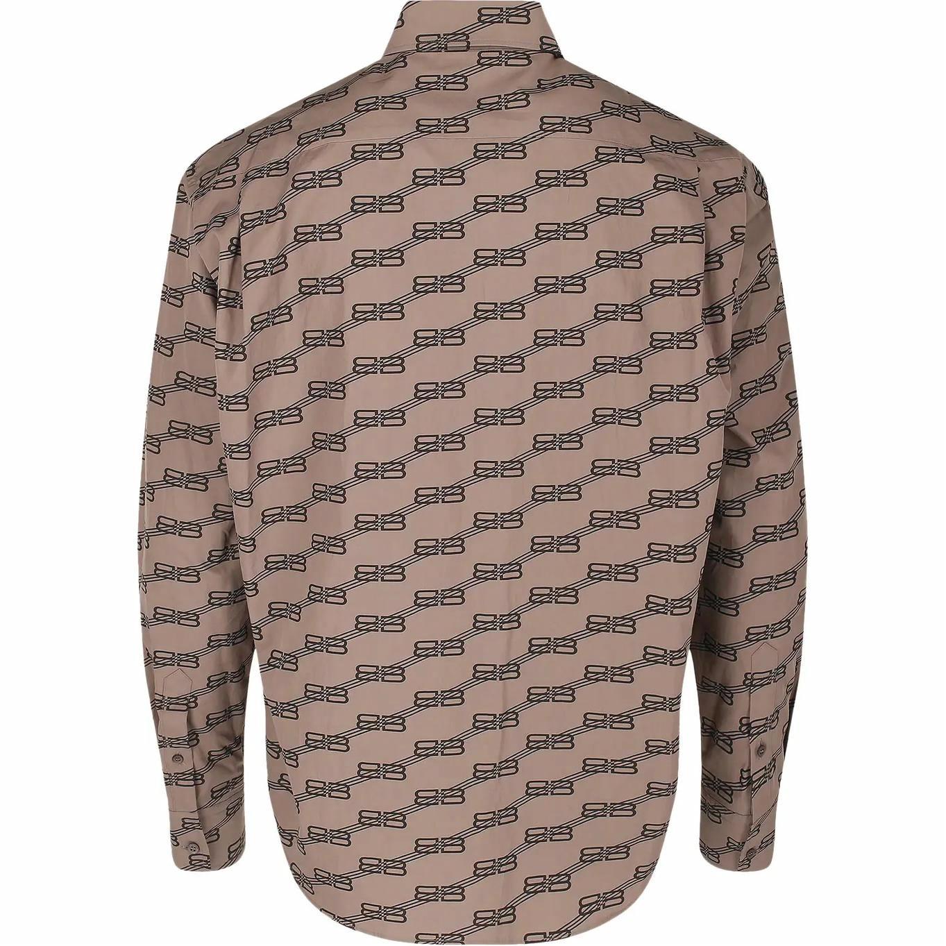 Lookbook Balenciaga Baju Lengan Panjang Coklat Logo Butang. 662983TML369378