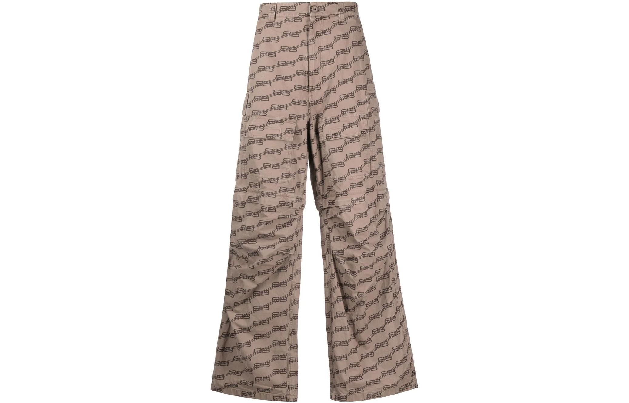 Balenciaga  Brown Loose Fit Letter Logo Cargo Pants. 704423TML349378