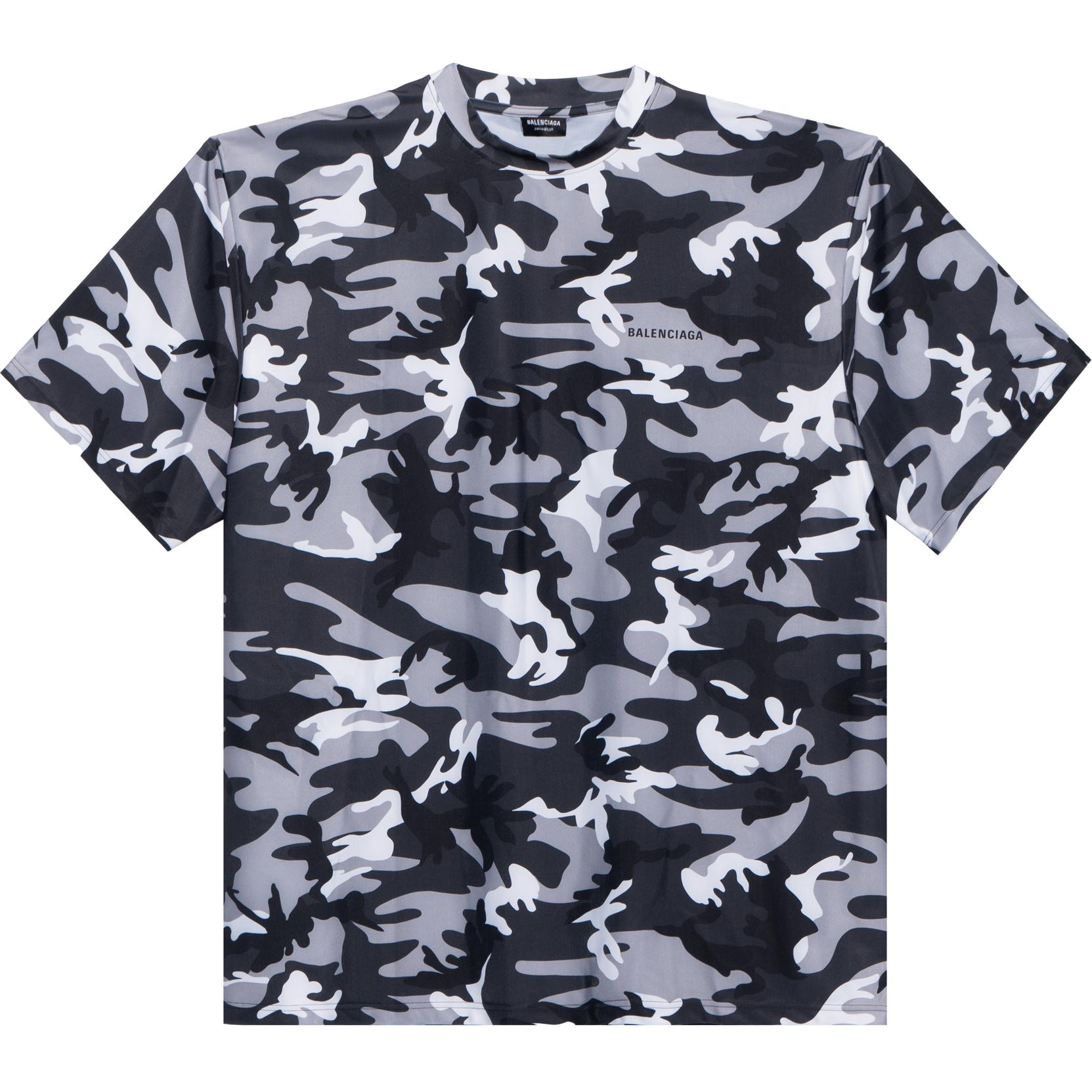 Balenciaga  Camouflage Print Crew Neck T-Shirt Regular Fit Multicolor. 6584904A9B31400