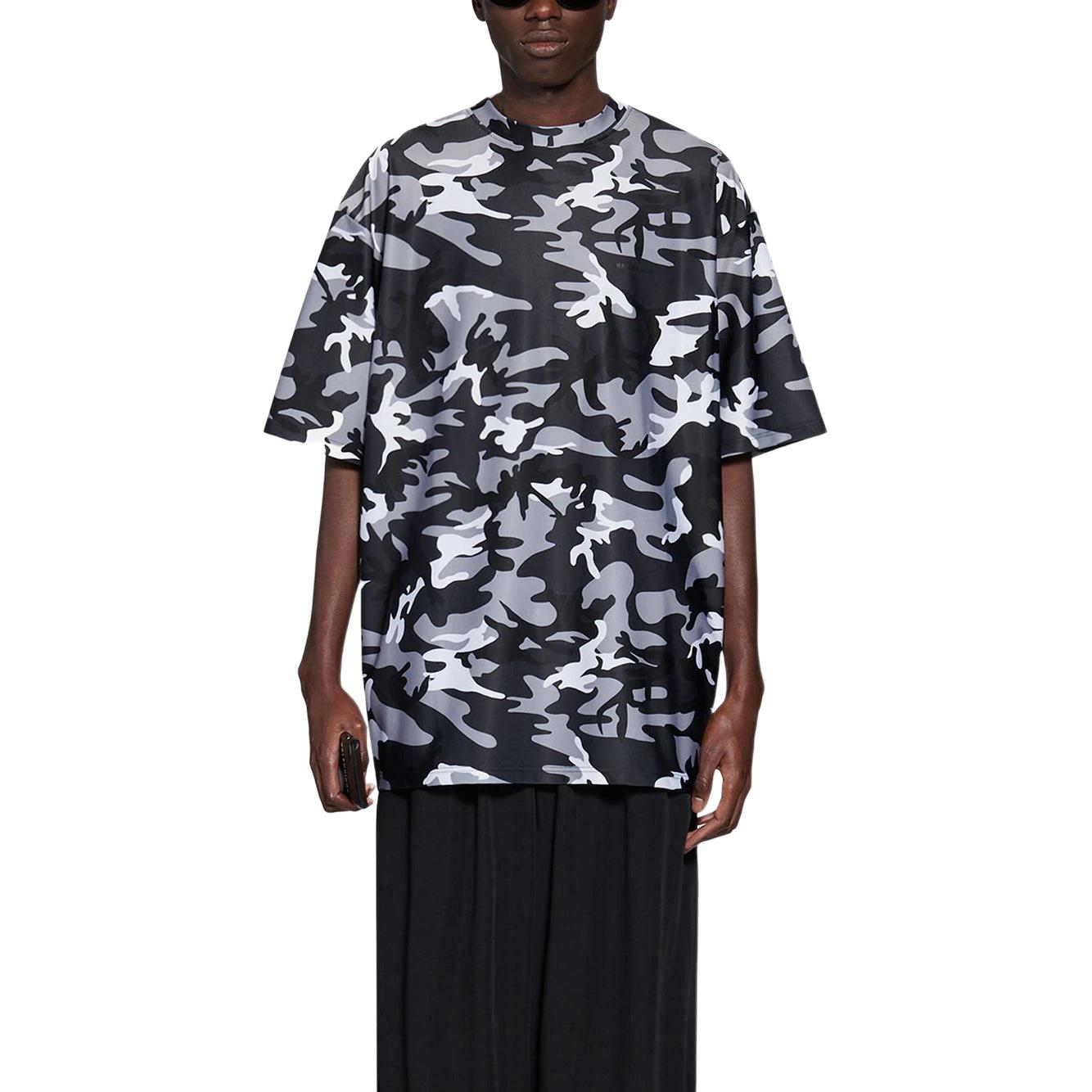 Balenciaga  Camouflage Print Crew Neck T-Shirt Regular Fit Multicolor. 6584904A9B31400 圖 3