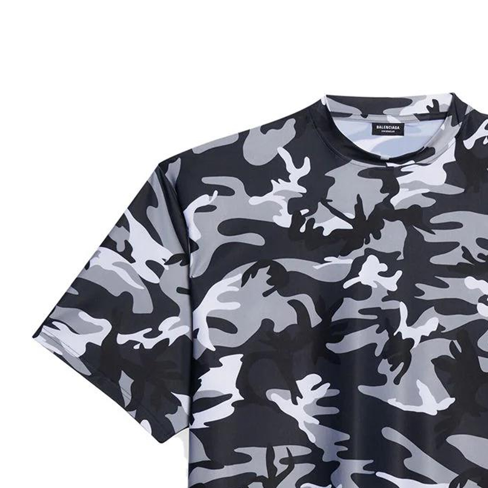 Balenciaga  Camouflage Print Crew Neck T-Shirt Regular Fit Multicolor. 6584904A9B31400 圖 4