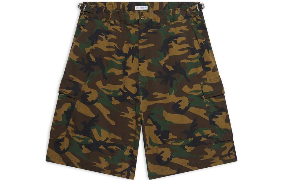 Balenciaga  Camouflage Printed Relaxed Shorts Dark Green 681257TKL142840 圖 2