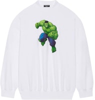 Balenciaga Cartoon Print Oversized White Crewneck Sweatshirt 671125TLV589000 Balenciaga Cartoon Print Oversized White Crewneck Sweatshirt 671125TLV589000