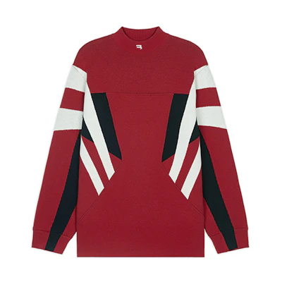 Balenciaga Casual Colorblock Crewneck Sweatshirt Red 675301T41196278