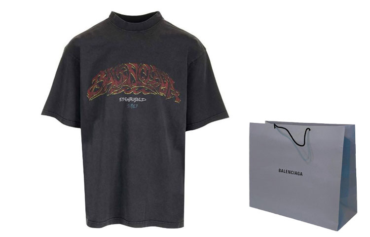 Shop 발렌시아가 캐주얼 크루넥 반팔 티셔츠 그레이. 764235TPVM81568