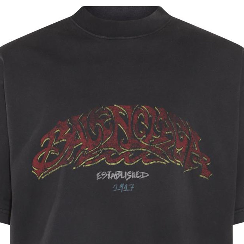 Purchase 발렌시아가 캐주얼 크루넥 반팔 티셔츠 그레이. 764235TPVM81568