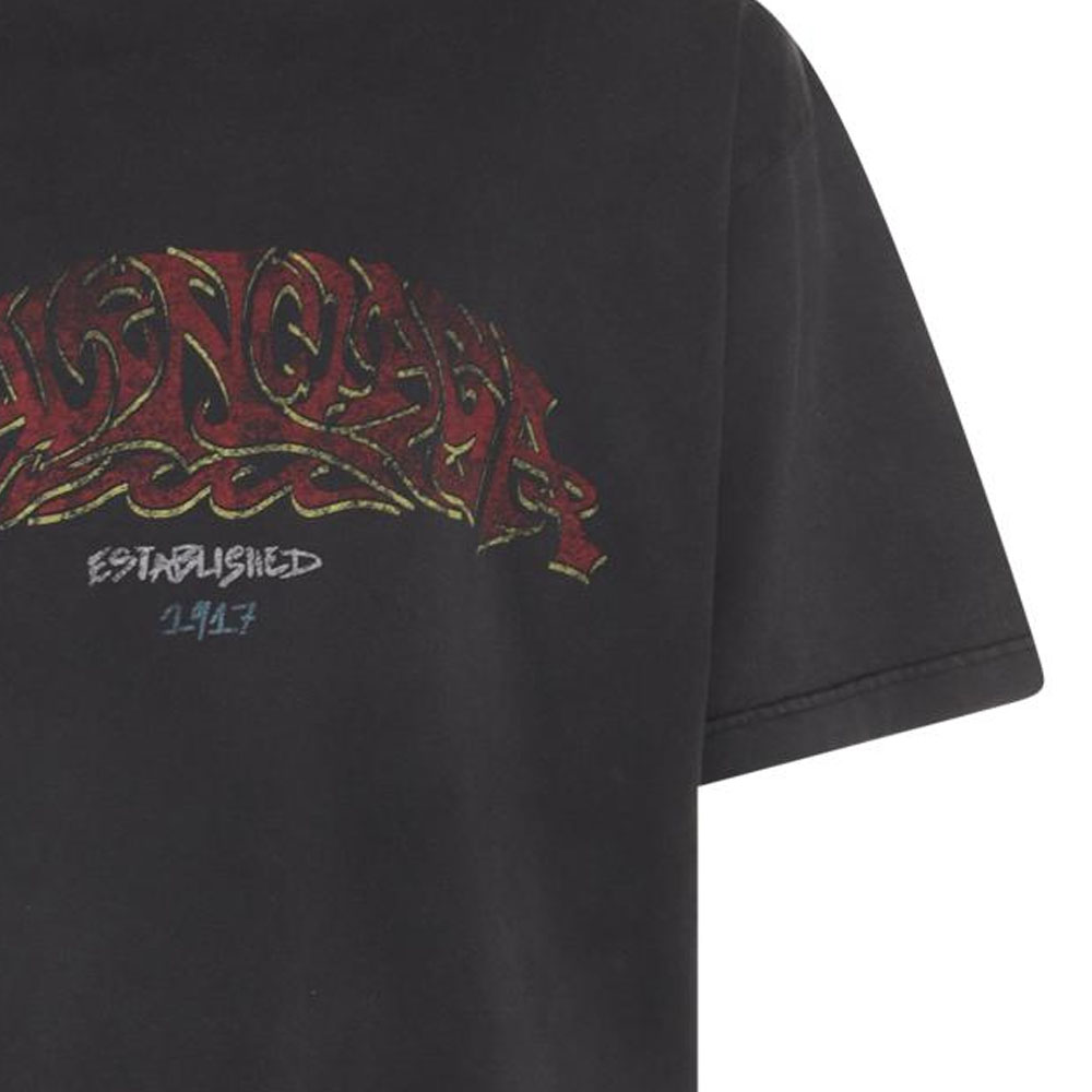 Sizing 발렌시아가 캐주얼 크루넥 반팔 티셔츠 그레이. 764235TPVM81568