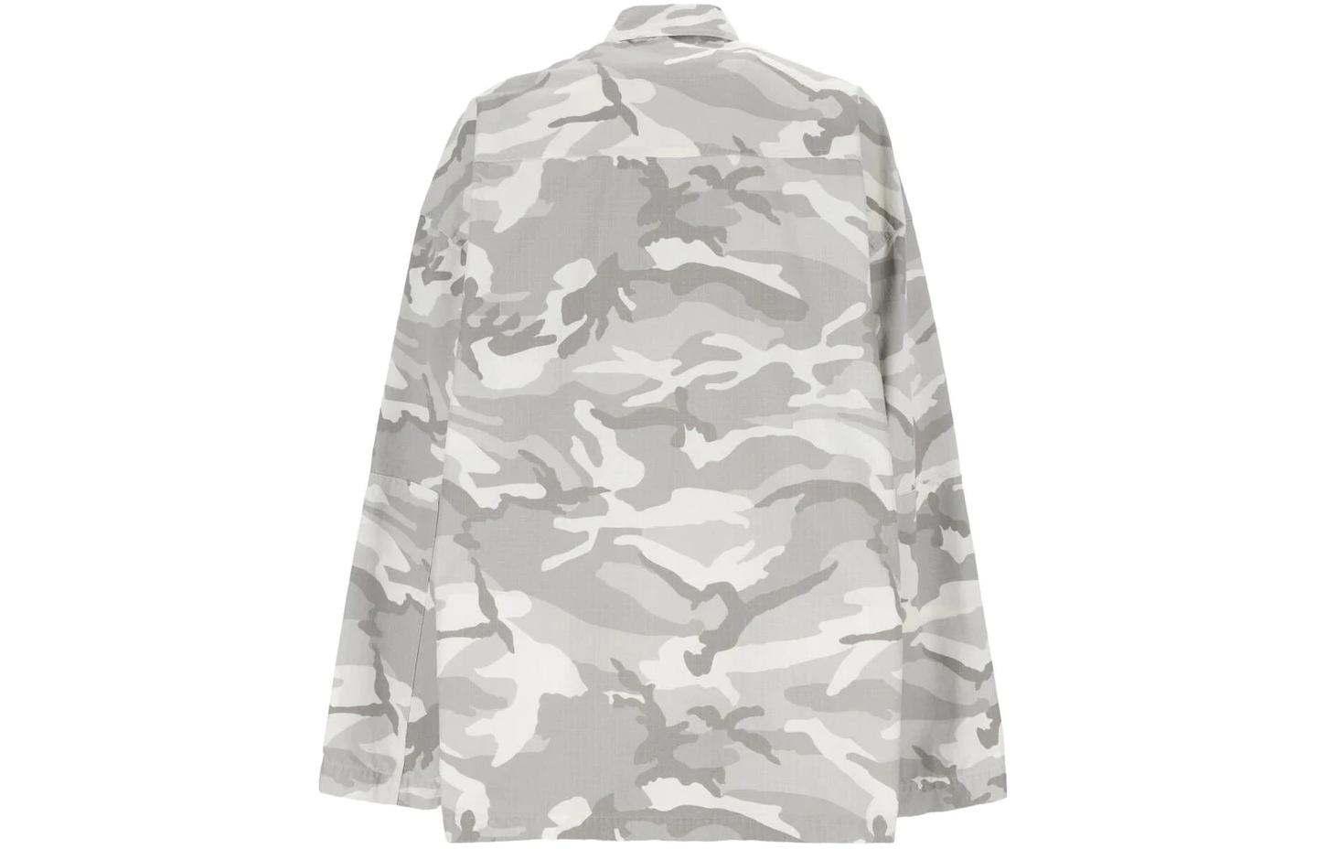 Balenciaga  Color-Block Camo Long Sleeve Shirt in Light Gray. 681008TQLA71400 圖 3