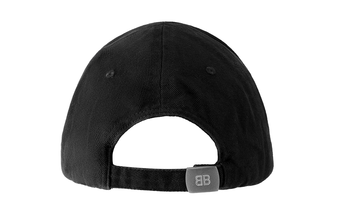 Shop Balenciaga  Cotton Baseball Cap with Diagonal Letter Embroidery. 680738410B21077