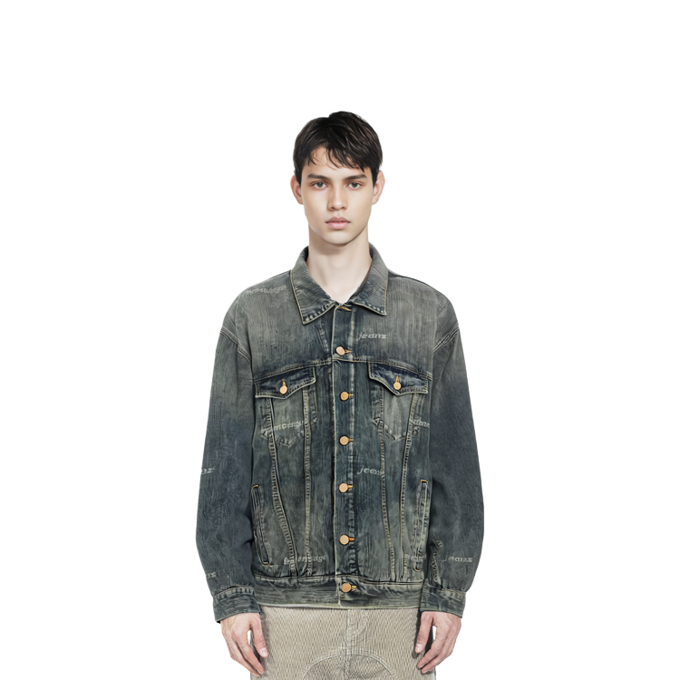 Balenciaga  Distressed Button-Up Jacket in Gray Long Sleeve 745047TNW654036 圖 6