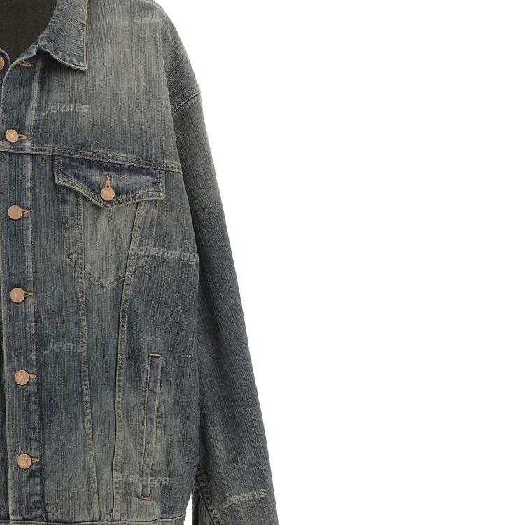 Balenciaga  Distressed Button-Up Jacket in Gray Long Sleeve 745047TNW654036 圖 7