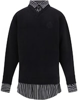 Balenciaga Double-Layer Logo-Print Knit Long Sleeve Top Black. 809508T17121000 Balenciaga Double-Layer Logo-Print Knit Long Sleeve Top Black. 809508T17121000