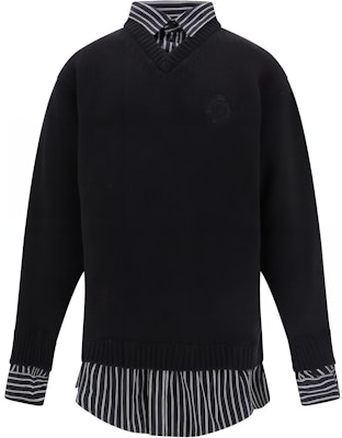 Balenciaga Atasan Lengan Panjang Knit Logo Dua Lapis Hitam. 809508T17121000 Buy Balenciaga Atasan Lengan Panjang Knit Logo Dua Lapis Hitam. 809508T17121000