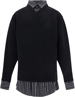 Balenciaga Atasan Lengan Panjang Knit Logo Dua Lapis Hitam. 809508T17121000 Order Balenciaga Atasan Lengan Panjang Knit Logo Dua Lapis Hitam. 809508T17121000