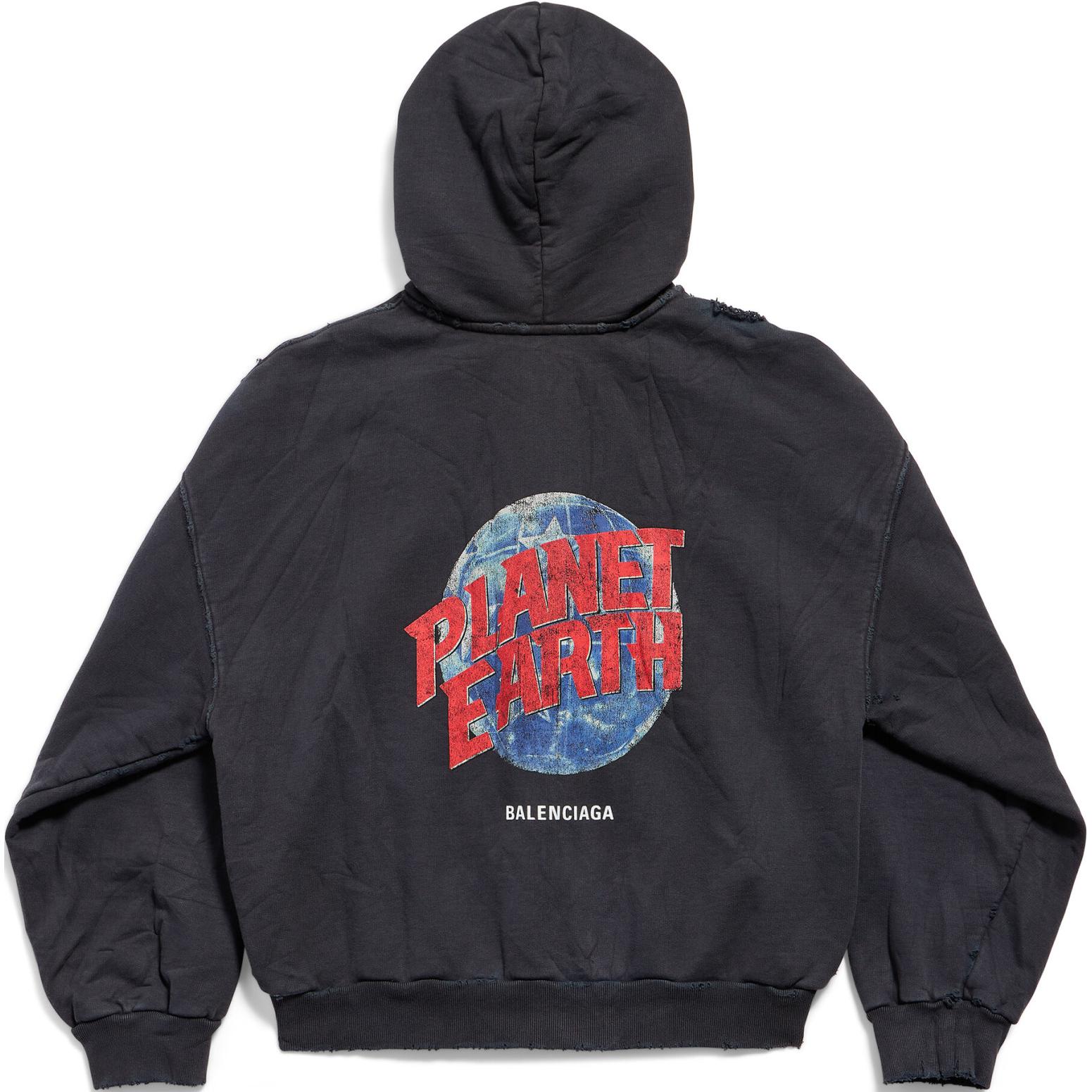 Lookbook 발렌시아가 어스 그래픽 집업 후디 재킷 블랙 레귤러핏 803264TRVD11055