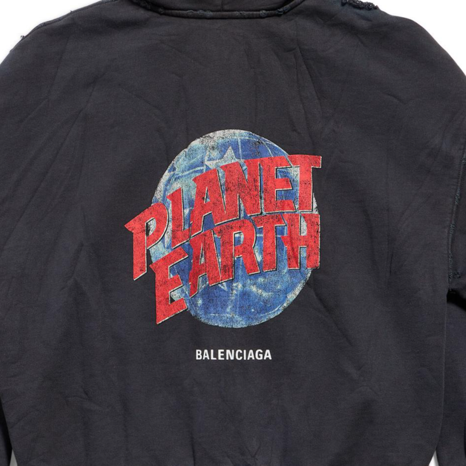 Shop 발렌시아가 어스 그래픽 집업 후디 재킷 블랙 레귤러핏 803264TRVD11055