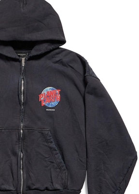 발렌시아가 어스 그래픽 집업 후디 재킷 블랙 레귤러핏 803264TRVD11055 Sizing 발렌시아가 어스 그래픽 집업 후디 재킷 블랙 레귤러핏 803264TRVD11055