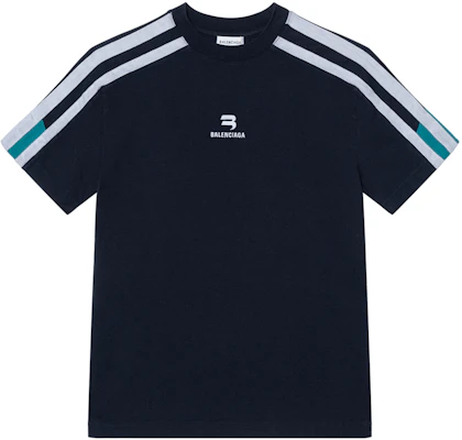 Balenciaga FW22 海軍藍條紋印花修身圓領T恤。 704070TMVG40470 Order Balenciaga FW22 海軍藍條紋印花修身圓領T恤。 704070TMVG40470