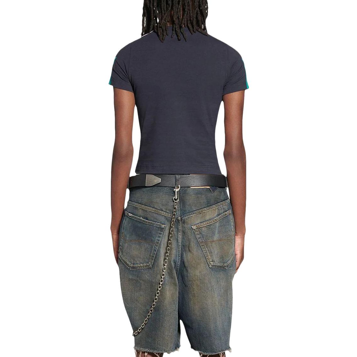 Purchase Balenciaga FW22 Camiseta Azul Marino a Rayas Slim-Fit con Logo. 704070TMVG40470