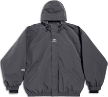 Balenciaga Gray Hooded Ski Jacket Parka Coat with Logo Print. 773988TPO411441 Balenciaga Gray Hooded Ski Jacket Parka Coat with Logo Print. 773988TPO411441