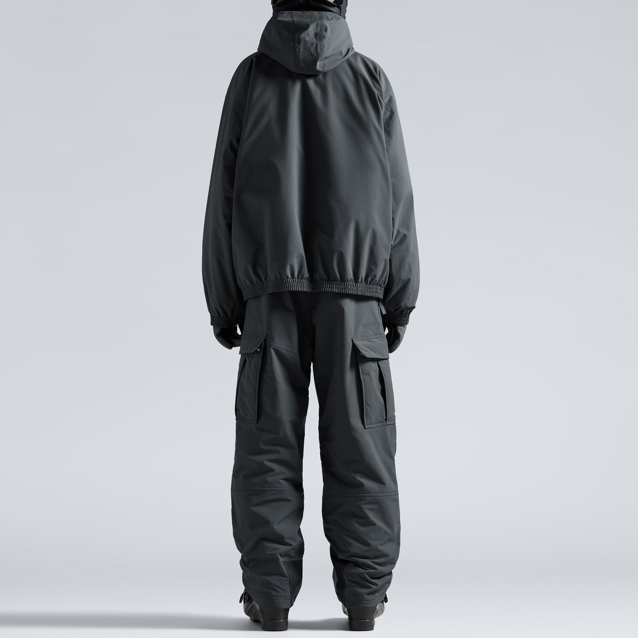 Purchase 발렌시아가 그레이 로고 프린트 후드 스키 재킷 파카 코트. 773988TPO411441