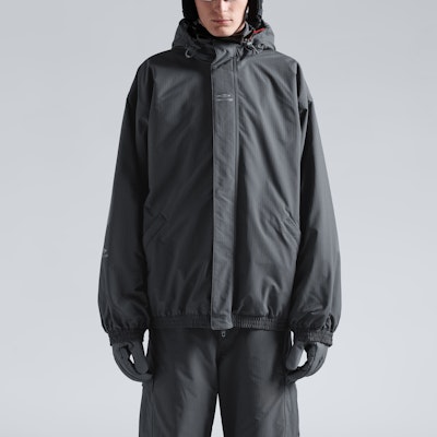 발렌시아가 그레이 로고 프린트 후드 스키 재킷 파카 코트. 773988TPO411441 Sizing 발렌시아가 그레이 로고 프린트 후드 스키 재킷 파카 코트. 773988TPO411441