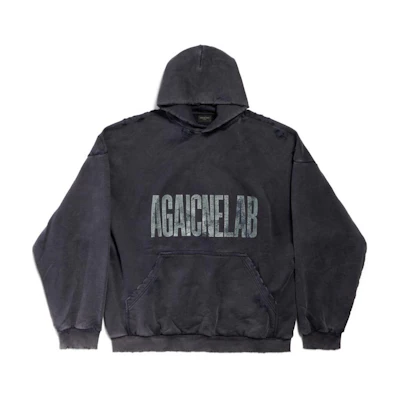 Balenciaga Gray Oversized Hoodie with Letter Print. 803265TRVA21576