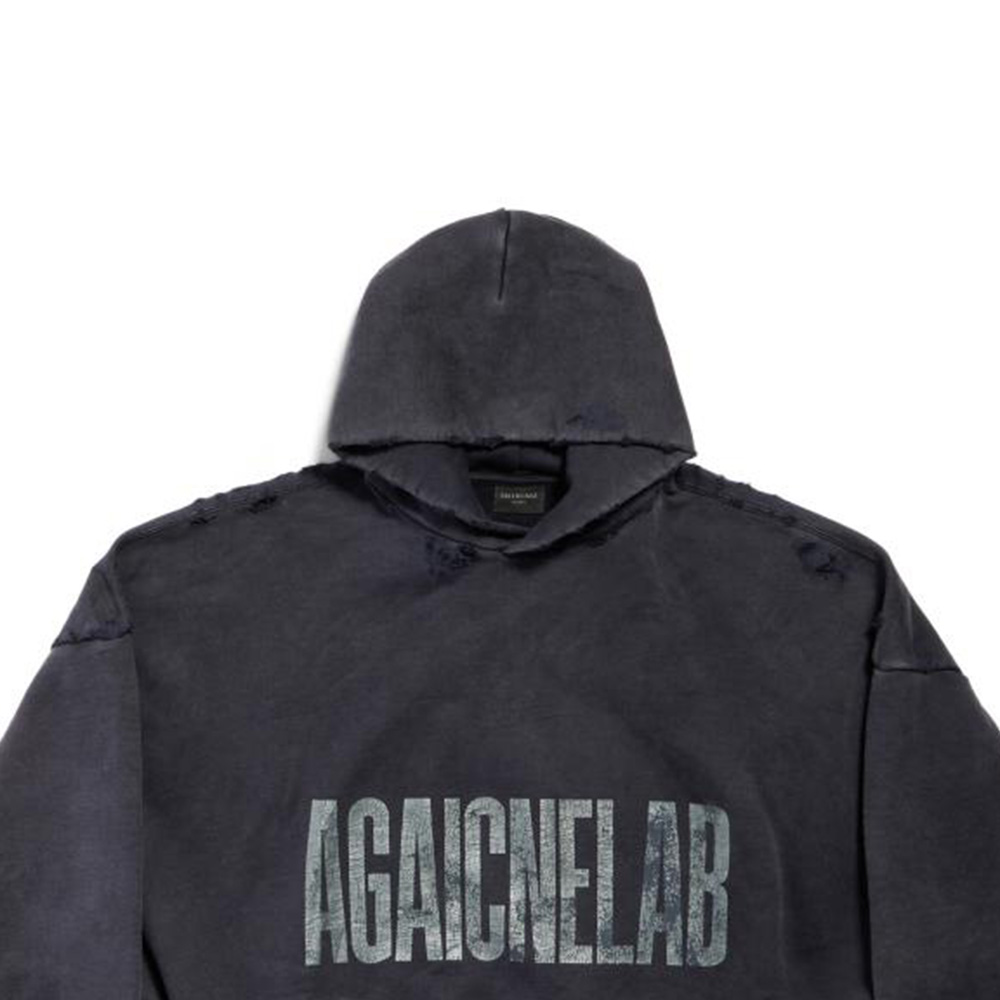 Balenciaga  Gray Oversized Hoodie with Letter Print. 803265TRVA21576 圖 4