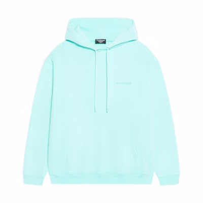 Balenciaga Green Hoodie with Solid Color and Logo Design. 600583TLVB83062