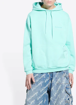 Balenciaga 綠色連帽衫 純色設計及品牌標誌款式. 600583TLVB83062 Purchase Balenciaga 綠色連帽衫 純色設計及品牌標誌款式. 600583TLVB83062