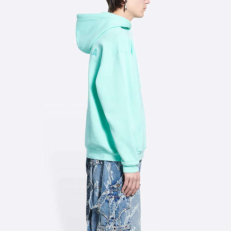 Sizing Balenciaga 綠色連帽衫 純色設計及品牌標誌款式. 600583TLVB83062