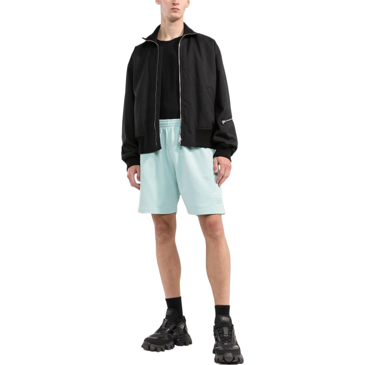 Lookbook Balenciaga  Green Logo Embroidered Plain Sweat Shorts. 676137TMVG64947