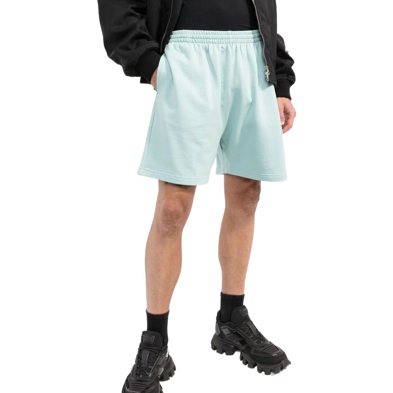 Purchase Balenciaga  Green Logo Embroidered Plain Sweat Shorts. 676137TMVG64947