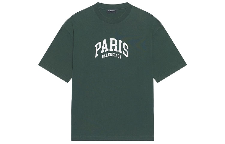 Balenciaga  Green Loose Fit Letter Print Crewneck T-Shirt SS22. 612966TLVL73011 圖 2