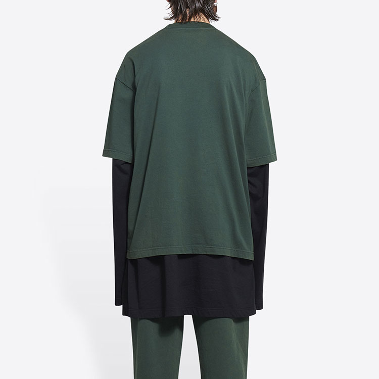 Balenciaga  Green Loose Fit Letter Print Crewneck T-Shirt SS22. 612966TLVL73011 圖 5