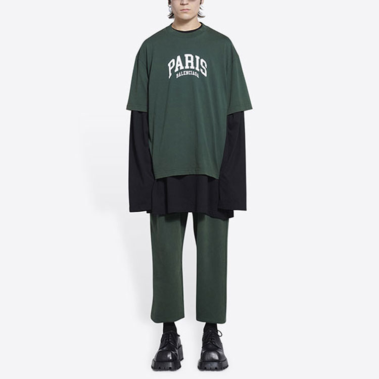 Balenciaga  Green Loose Fit Letter Print Crewneck T-Shirt SS22. 612966TLVL73011 圖 7