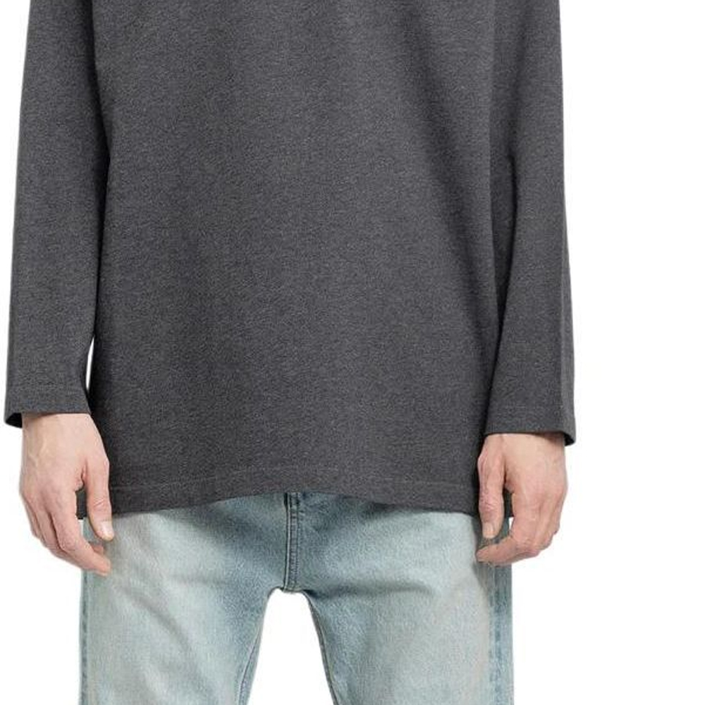 Balenciaga  Grey Embroidered Logo Crewneck Long Sleeve Oversized T-Shirt. 681046TKVJ11662 圖 7