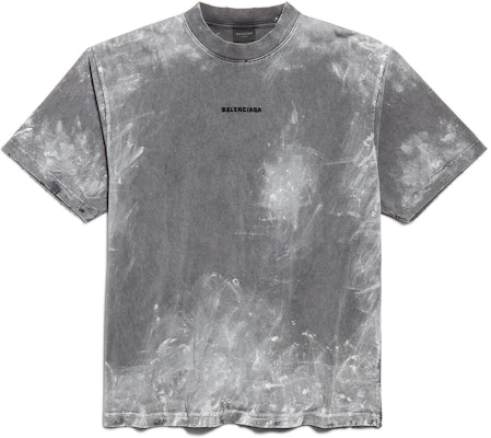 Balenciaga Grey Embroidered Logo Crewneck T-Shirt Regular Fit. 764235TRVI88499 Buy Balenciaga Grey Embroidered Logo Crewneck T-Shirt Regular Fit. 764235TRVI88499